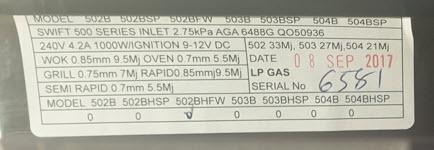 Image of identification plate